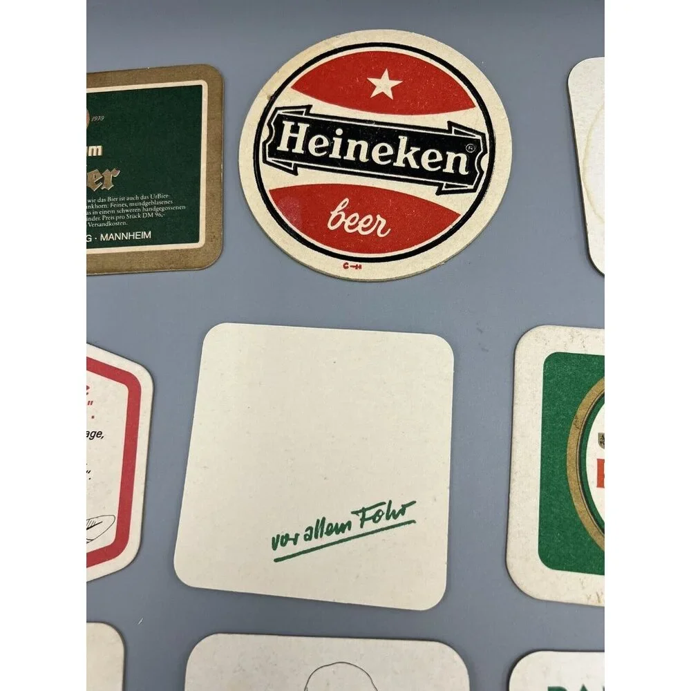 German Beer Mats Bier Lot of 14 European Coasters Pub Man Cave Job Lot Used